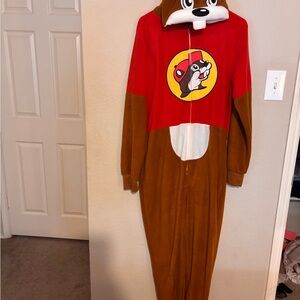 Brown and Red Buc-ee’s women Onesie